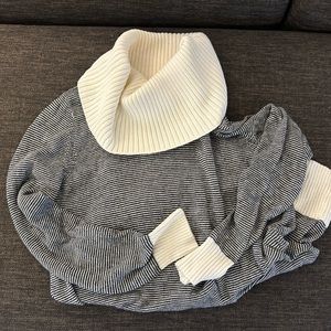 Loft striped turtleneck sweater. Large